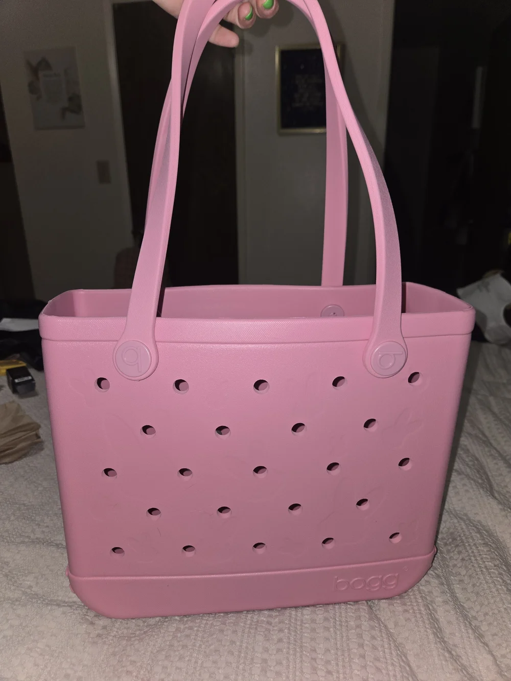 Bogg Bag-Pink Textured Tote Bag